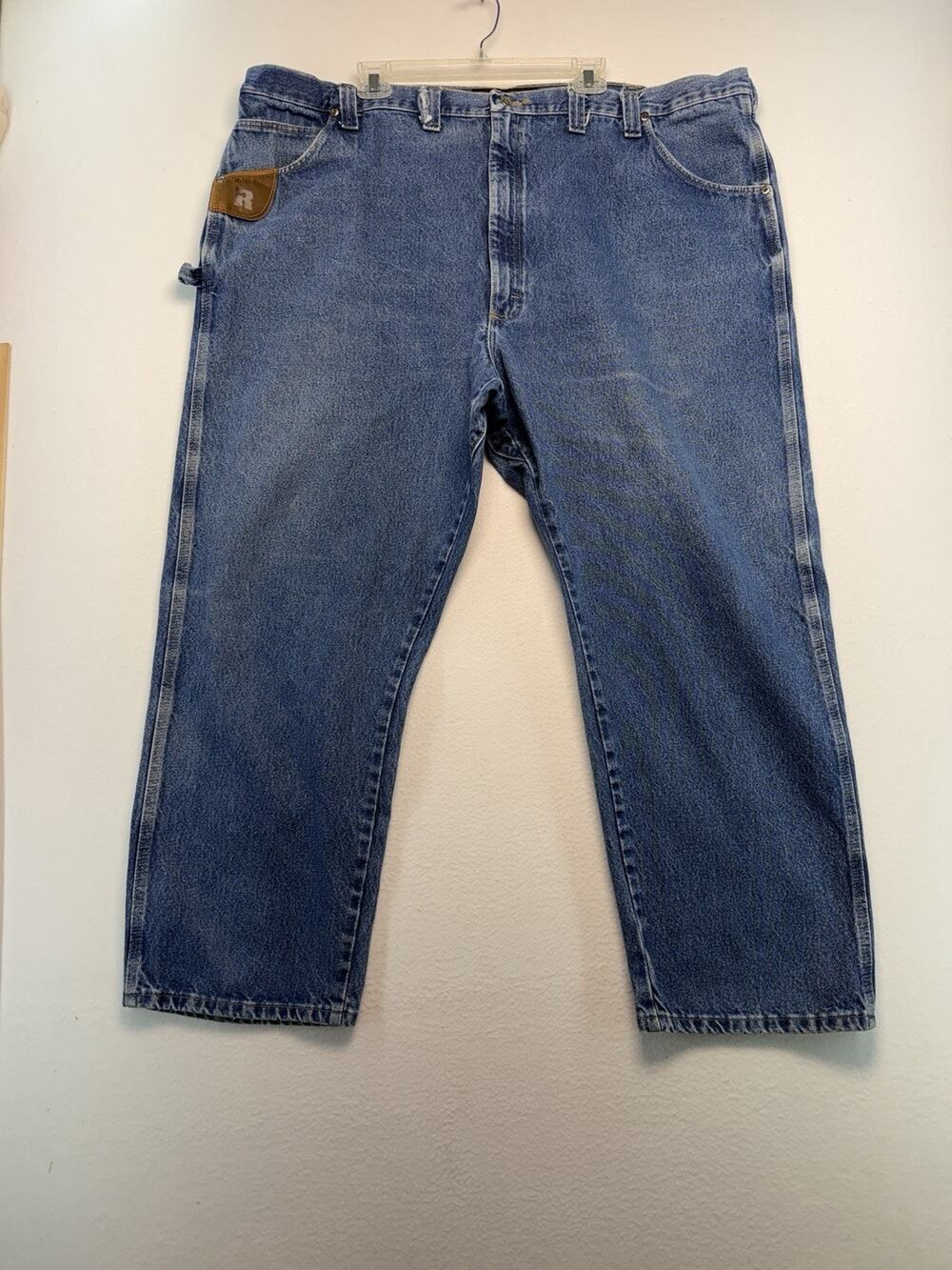 Wrangler Riggs Workwear Jeans Mens 50X30 Blue Denim Relaxed Carpenter Streetwear